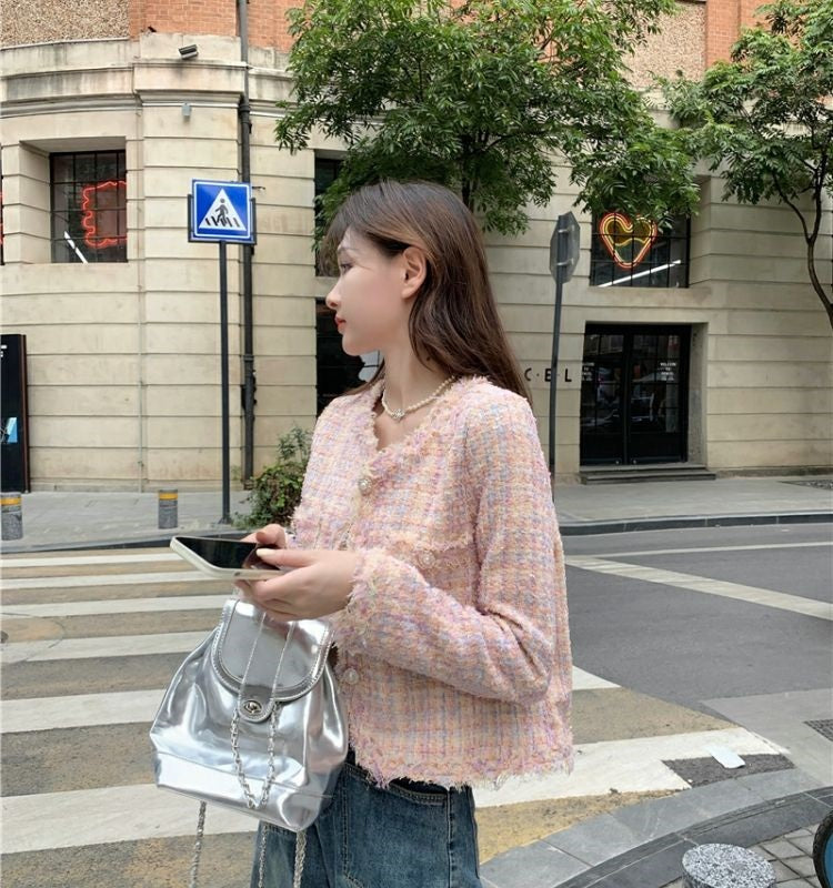 CGCK8261-1-137B 粗花呢秋冬季短款外套