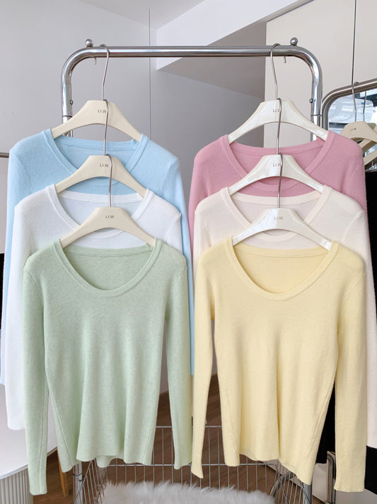 CGD5294-80B 秋冬百搭長袖針織打底衫(6色)