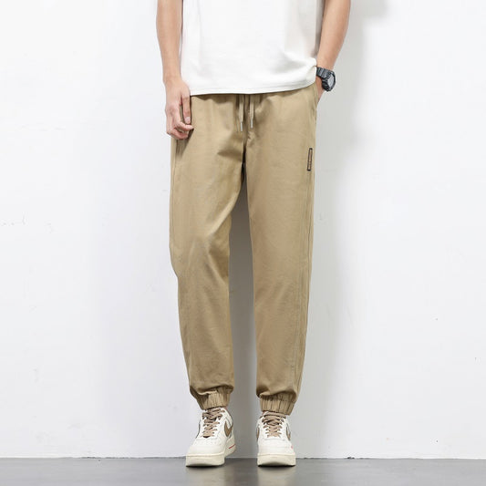 CBANS1045-65B 純棉休閒男寬鬆百搭透氣舒適直筒束脚長褲(2色)