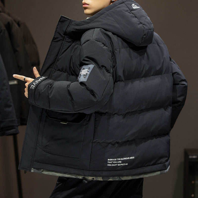 CBCQM5023-65B 冬季連帽棉衣寬鬆加厚羽絨棉服外套(3色)