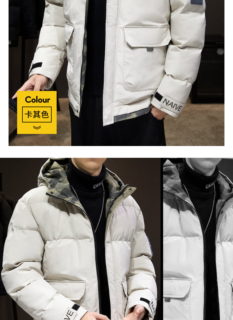 CBCQM5023-65B 冬季連帽棉衣寬鬆加厚羽絨棉服外套(3色)