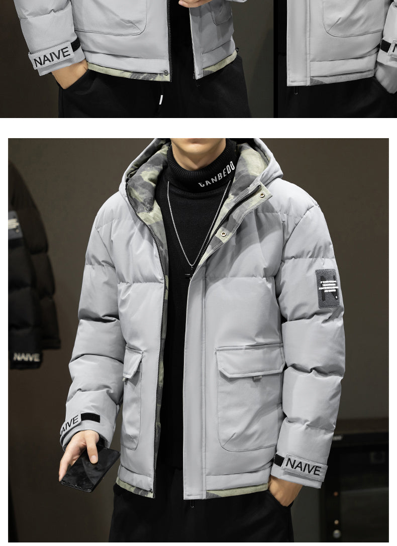 CBCQM5023-65B 冬季連帽棉衣寬鬆加厚羽絨棉服外套(3色)