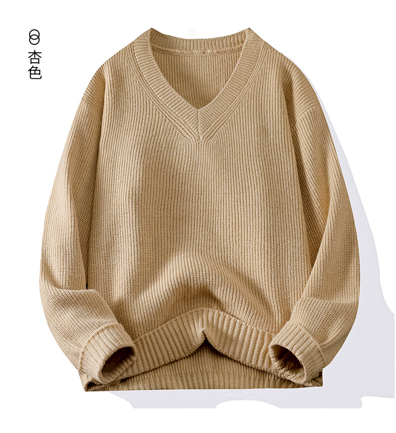 CBDM653-65B 秋冬V領毛衣寬鬆百搭韓版針織衫(6色)