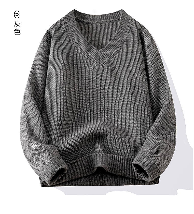 CBDM653-65B 秋冬V領毛衣寬鬆百搭韓版針織衫(6色)