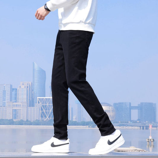 CBAT701-1B 黑色牛仔褲修身小脚冬季高端彈力褲百搭