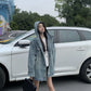 CGC11421-36H 復古連帽長袖牛仔襯衫單排扣休閒襯衣寬鬆工裝夾克