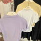 CGE5322-80B 褶皺收腰半高領短袖正肩T恤(9色)