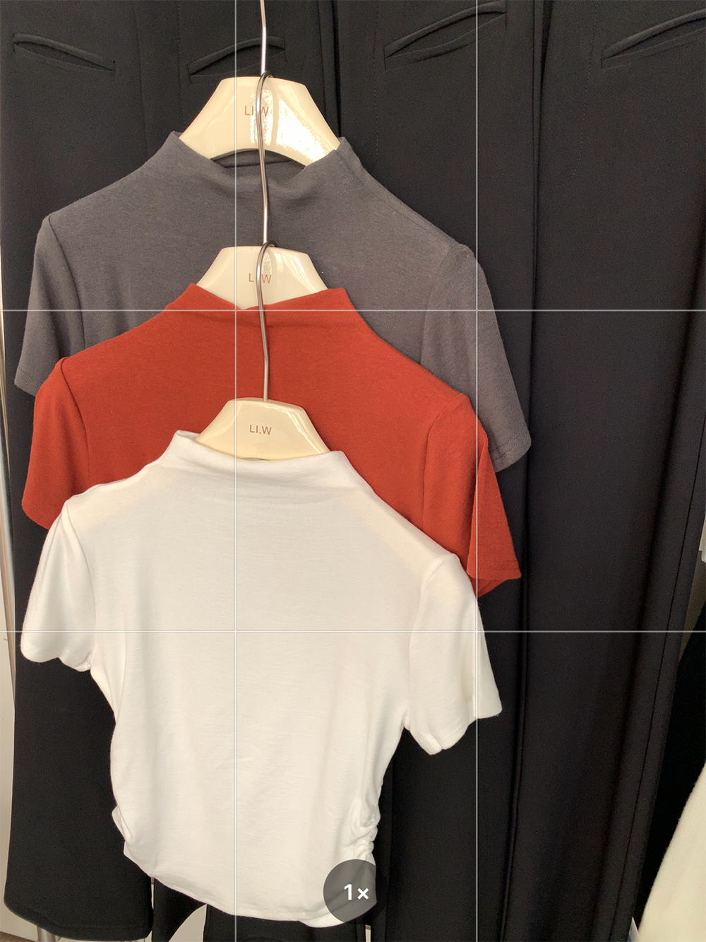 CGE5322-80B 褶皺收腰半高領短袖正肩T恤(9色)