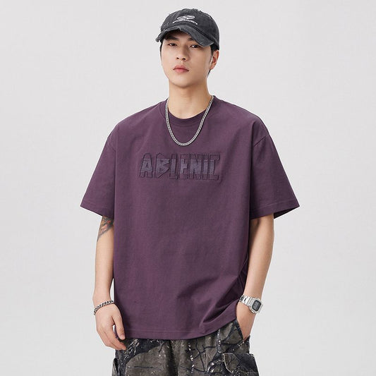 CBEBG2651-84B 刺繡短袖T恤夏季純棉寬鬆百搭T恤(5色)