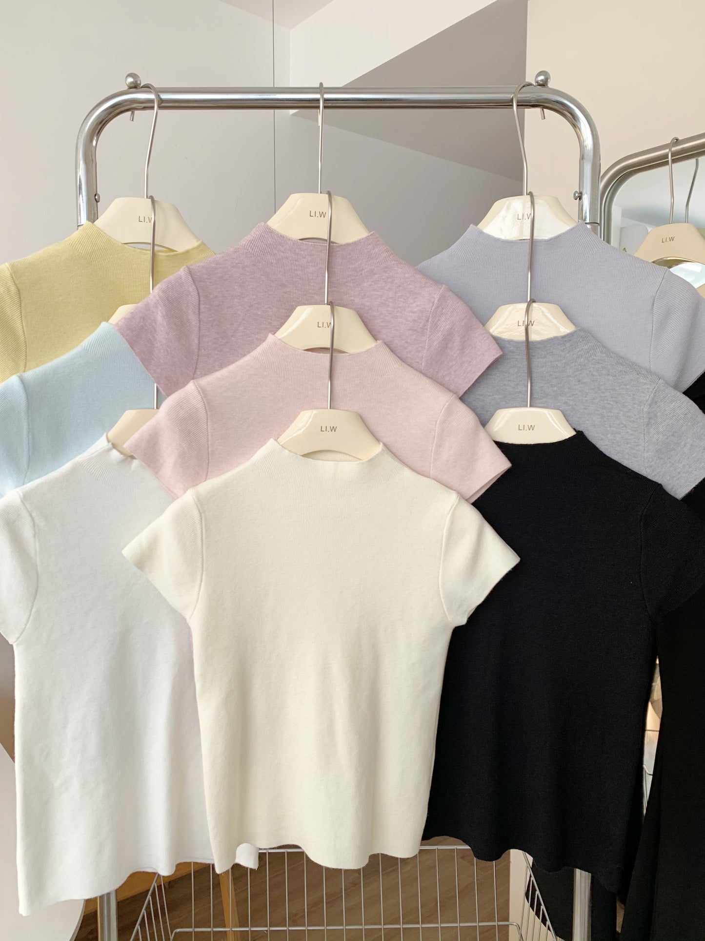 CGE5330-80B 半高領短袖T恤針織打底衫(多色可選)