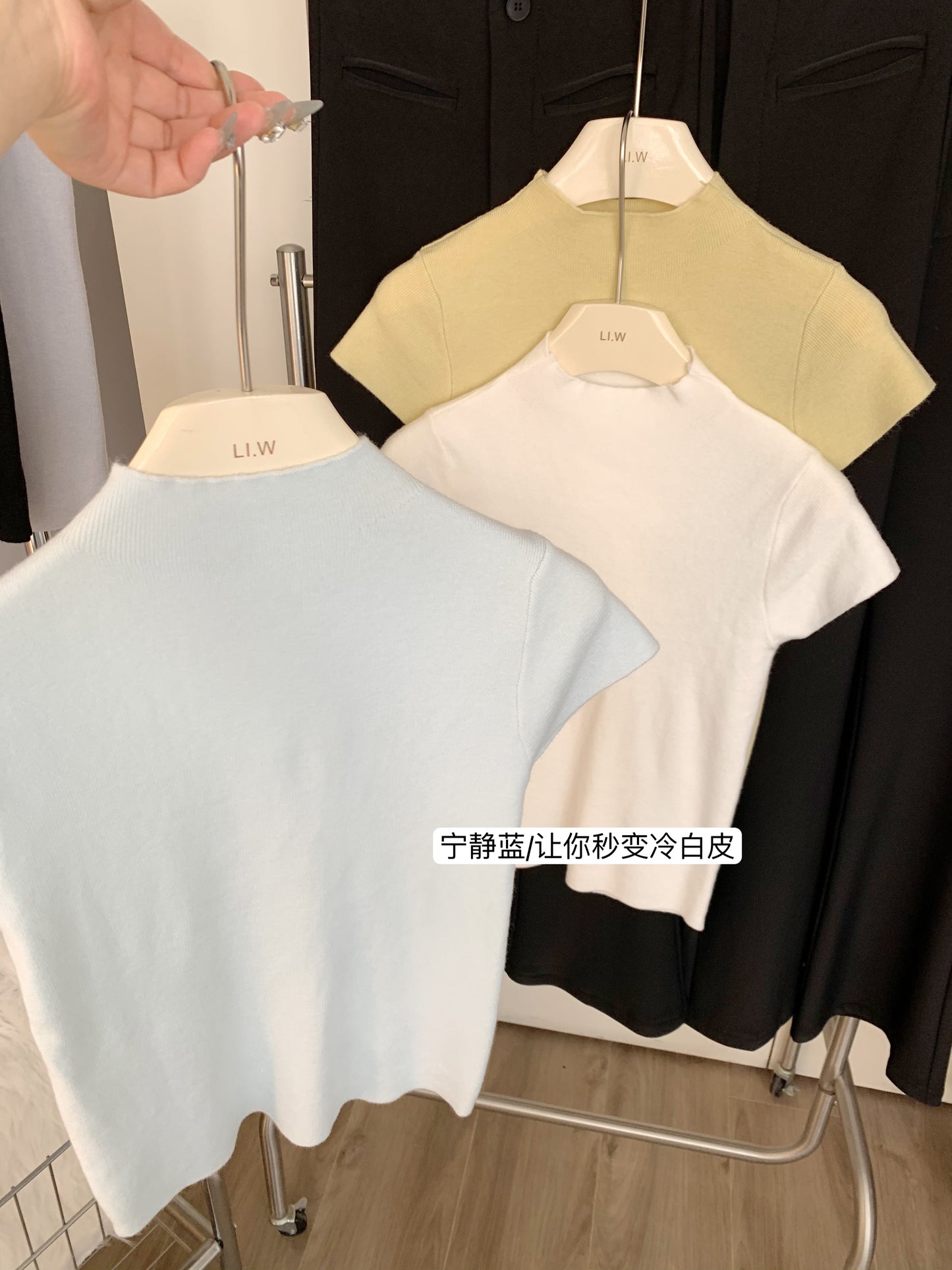 CGE5330-80B 半高領短袖T恤針織打底衫(多色可選)