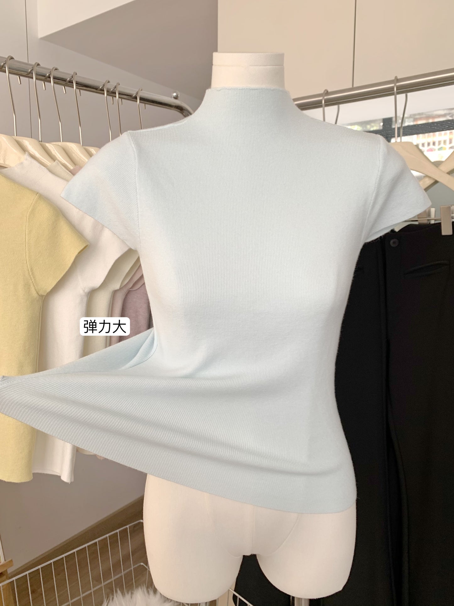 CGE5330-80B 半高領短袖T恤針織打底衫(多色可選)