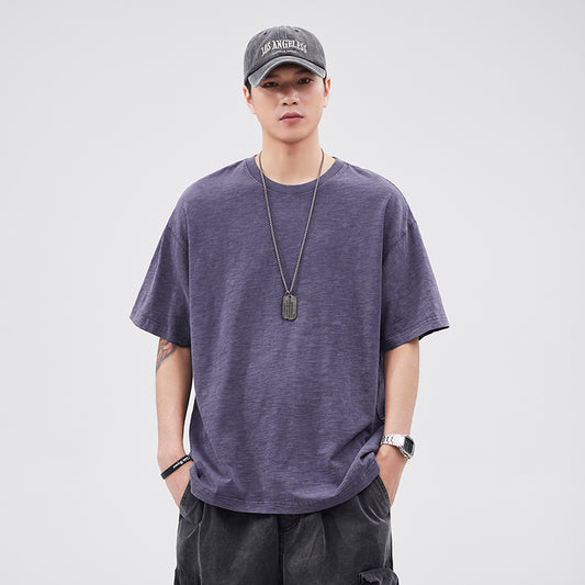 CBEYTX550-65B 復古短袖夏季薄款純棉T恤(6色)