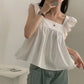 CGF13896-17B 飛飛袖後背系帶蝴蝶結背心上衣(3色)