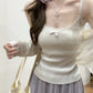 CGF26011-64B 夏季韓版甜美蝴蝶結蕾絲邊針織吊帶背心(2色)