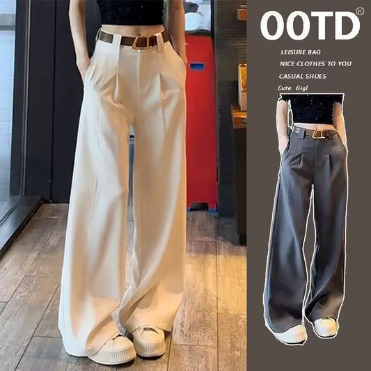 CGAJ8174-27B 西裝闊腿褲春季休閒直筒褲(3色)