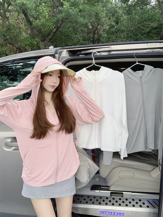 CGC0602-2B 冰絲防曬衣夏季防曬服大帽檐防紫外線薄男女外套(3色)CBC