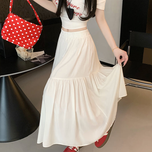 CGS99216-79B 半身裙A字高腰拼接蛋糕裙(4色)