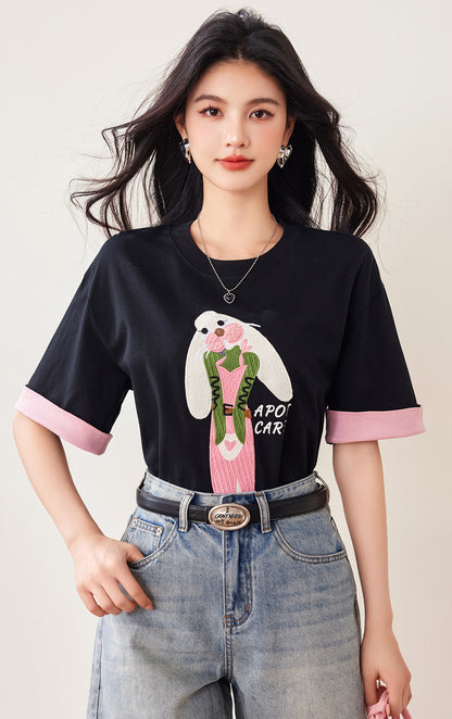 📺︎︎ CGE8054-17B 夏季卡通兔子短袖T恤