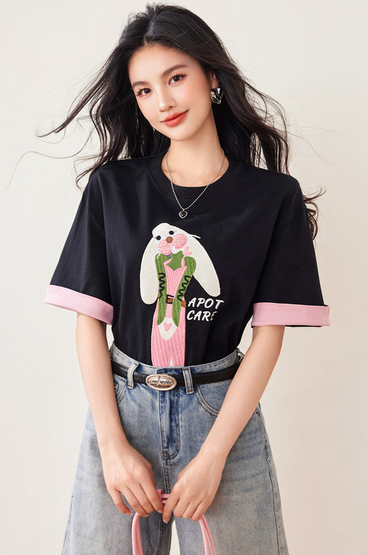 📺︎︎ CGE8054-17B 夏季卡通兔子短袖T恤