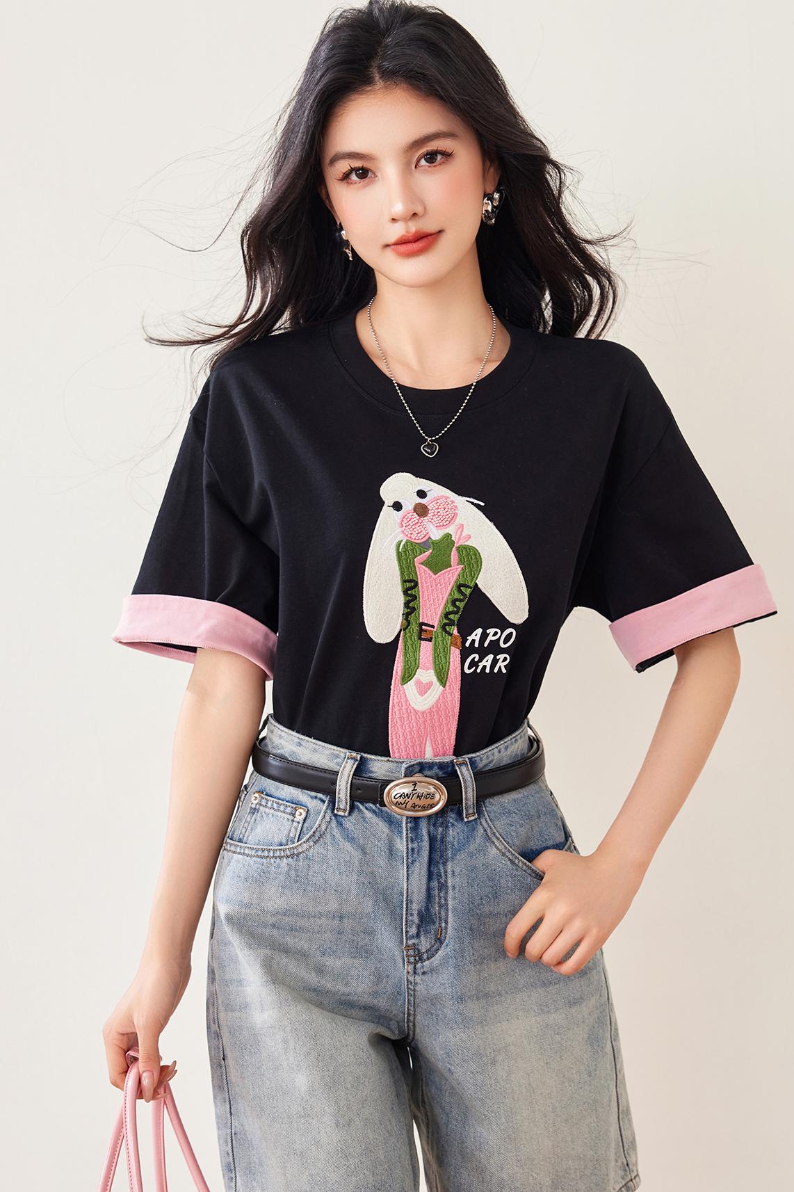 📺︎︎ CGE8054-17B 夏季卡通兔子短袖T恤