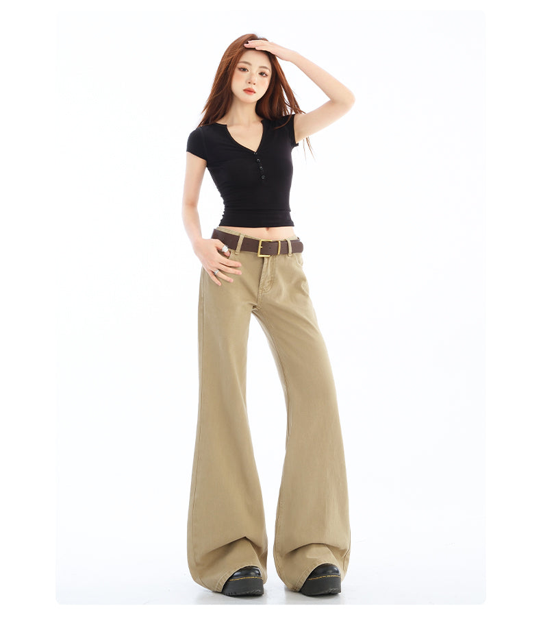 CGA55790-11B 微喇不貼腿低腰窄版牛仔褲長褲(2色.常規.加長款)