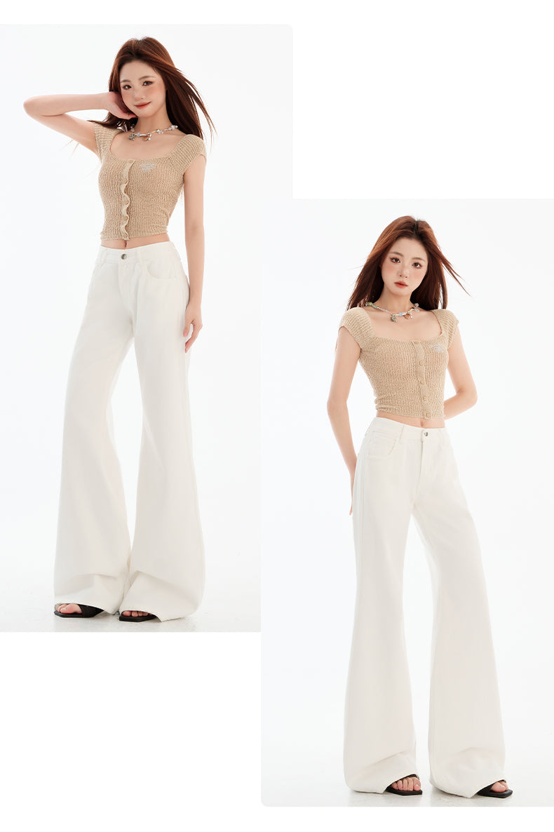 CGA55790-11B 微喇不貼腿低腰窄版牛仔褲長褲(2色.常規.加長款)