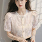 CGEA6623-4B 夏季圓領泡泡袖蕾絲襯衫