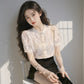 CGEA6623-4B 夏季圓領泡泡袖蕾絲襯衫