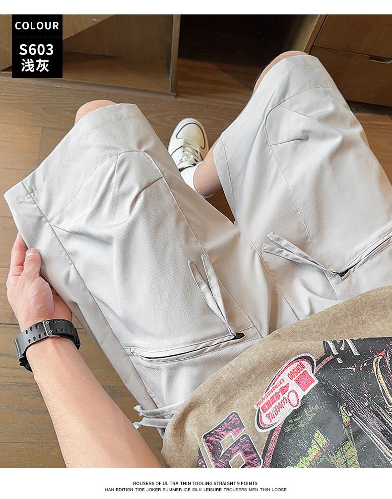 CBSSP603-65B  夏季工裝短褲五分褲寬鬆直筒(3色)