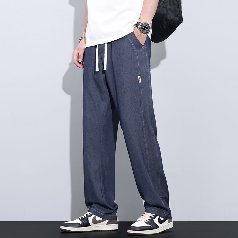 CBAMP2405-65B 夏季薄款冰絲闊腿褲寬鬆百搭垂感直筒拖地褲(2色)