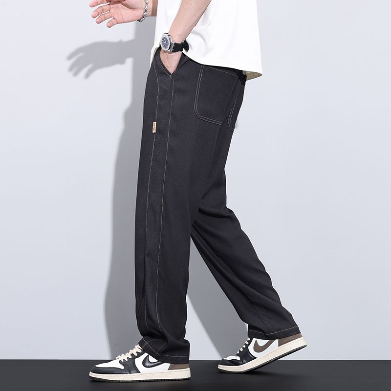 CBAMP2405-65B 夏季薄款冰絲闊腿褲寬鬆百搭垂感直筒拖地褲(2色)