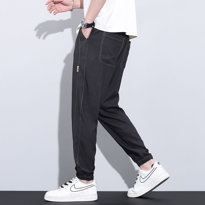 CBAMP2410-65B  夏季薄款冰絲束腳褲寬鬆百搭垂感直筒褲(2色)