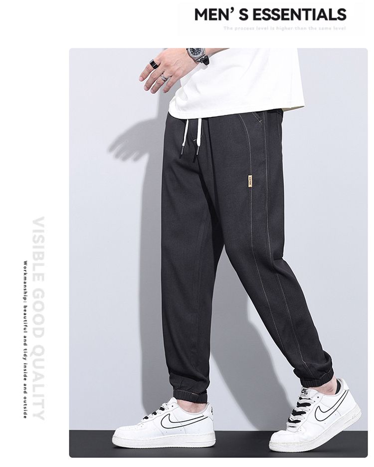 CBAMP2410-65B  夏季薄款冰絲束腳褲寬鬆百搭垂感直筒褲(2色)