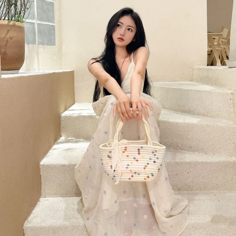 CGBBL 695-3-137B 夏季內裡雪紡吊帶長裙