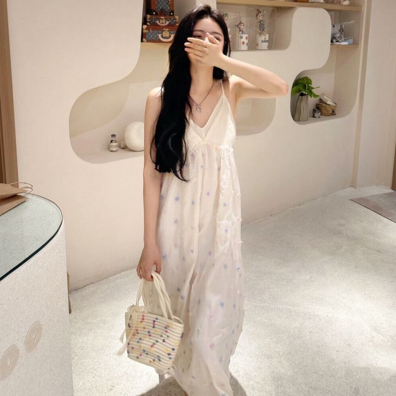 CGBBL 695-3-137B 夏季內裡雪紡吊帶長裙