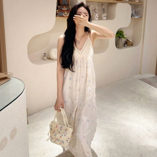 CGBBL 695-3-137B 夏季內裡雪紡吊帶長裙