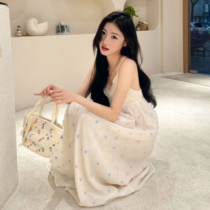 CGBBL 695-3-137B 夏季內裡雪紡吊帶長裙