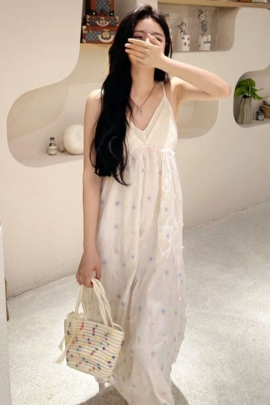 CGBBL 695-3-137B 夏季內裡雪紡吊帶長裙