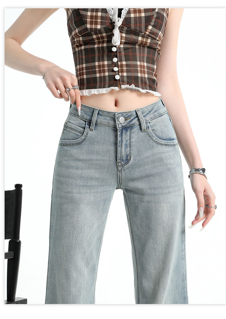 CGA071123-11B 春夏季低腰寬鬆微喇牛仔褲(3色.常規.加長款)