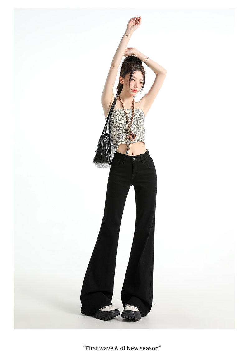 CGA071123-11B 春夏季低腰寬鬆微喇牛仔褲(3色.常規.加長款)