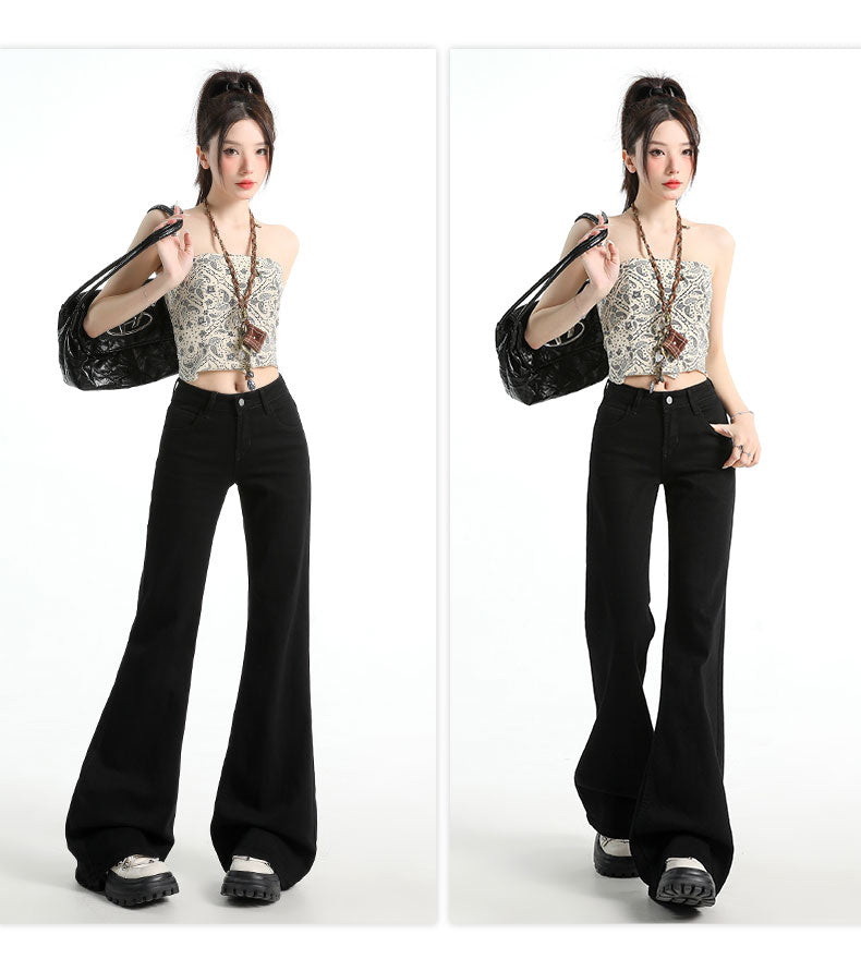 CGA071123-11B 春夏季低腰寬鬆微喇牛仔褲(3色.常規.加長款)