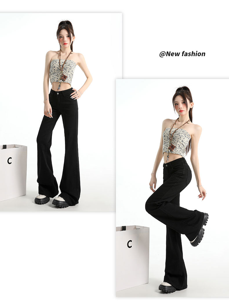 CGA071123-11B 春夏季低腰寬鬆微喇牛仔褲(3色.常規.加長款)