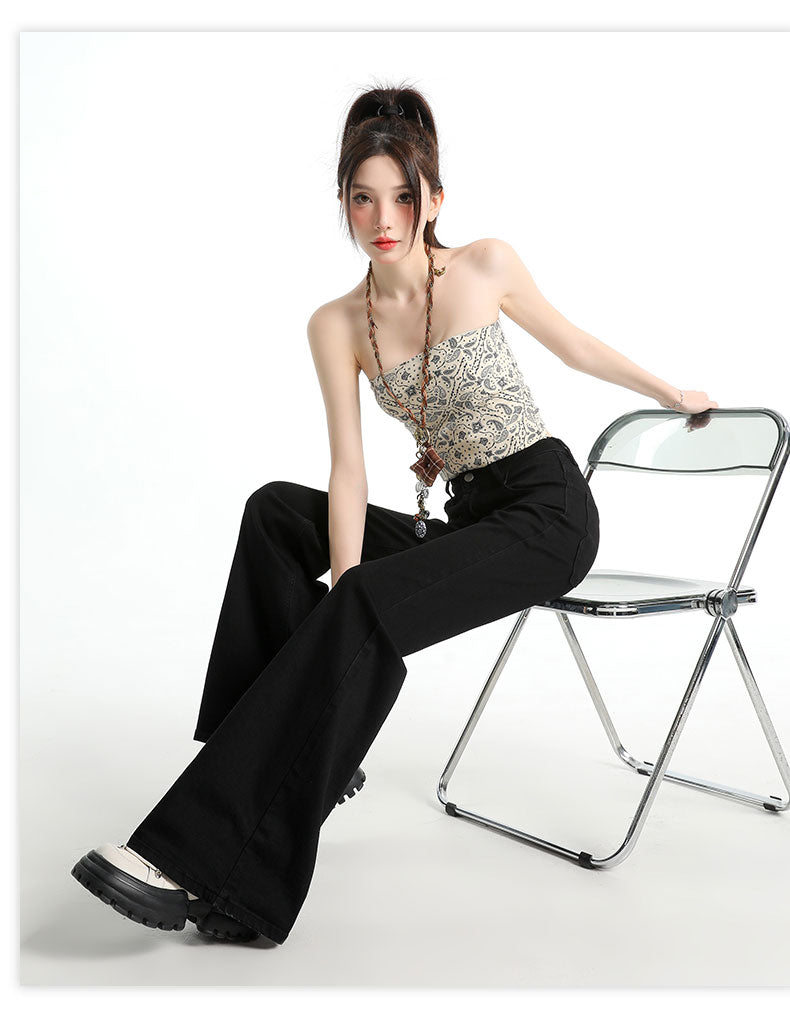 CGA071123-11B 春夏季低腰寬鬆微喇牛仔褲(3色.常規.加長款)