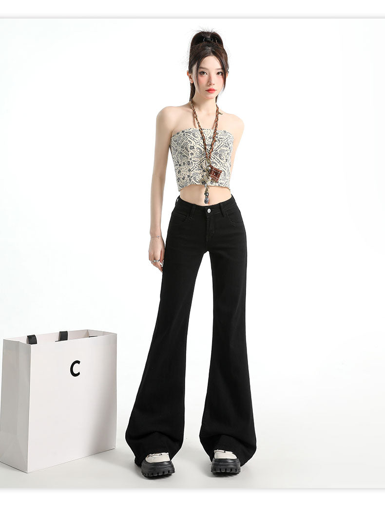 CGA071123-11B 春夏季低腰寬鬆微喇牛仔褲(3色.常規.加長款)