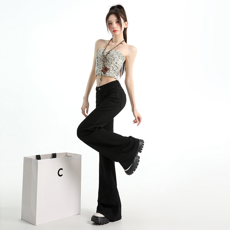 CGA071123-11B 春夏季低腰寬鬆微喇牛仔褲(3色.常規.加長款)