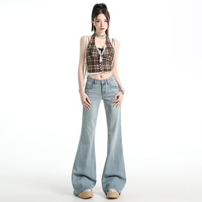 CGA071123-11B 春夏季低腰寬鬆微喇牛仔褲(3色.常規.加長款)