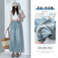 CGA6178-11B 夏薄款萊賽爾高腰垂感淺色天絲闊腿牛仔褲