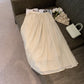 CGS68016-36H 藝文復古棉麻半身裙女夏鬆緊腰長裙(4色)