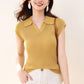 CGE0476-17B 正肩T恤夏款冰絲針織衫短袖修身短款POLO領上衣